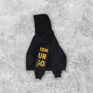 Sweat à capuche zippé uni de haute qualité, poids lourd, surdimensionné, personnalisé, vente en gros 100% coton, pull brodé noir - Product Image 2