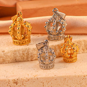 จี้และสร้อยข้อมือแฟชั่นสแตนเลสสตีล 316L ชุบทอง PVD 14K 18K แบบกำหนดเอง พร้อมจี้รูปมงกุฎสำหรับทำเครื่องประดับ - Product Image 1