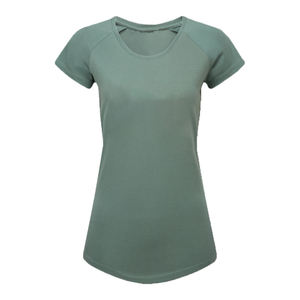 T-shirt à manches courtes à col rond pour femme, style streetwear, respirant, écologique, personnalisé, en molleton uni en coton biologique brodé - Product Image 1