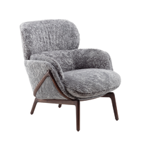 Fauteuil inclinable moderne en velours confortable avec ottoman, chaise d'appoint en bois pour salon, idéal pour la détente - Vente en gros