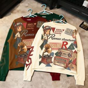Camiseta de Manga Larga para Hombre, Estilo Vintage, 100% Algodón Grueso, con Estampado Gráfico, Talla Grande, Impresión DTG, Transpirable, Estilo Urbano - Product Image 1