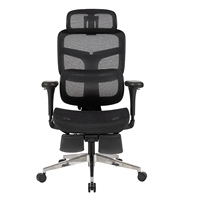 Chaise de bureau moderne confortable, chaise de bureau exécutive ergonomique en maille avec repose-pieds