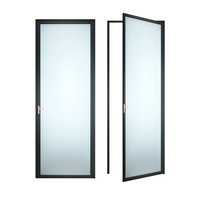 Porte de salle de bain en aluminium DERCHI avec verre dépoli pour l'intimité, design moderne et simple, porte insonorisée pour installation intérieure
