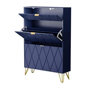 Combohome Meuble à chaussures moderne et durable pour 16 paires, 3 compartiments (2 rangements à chaussures + 1 étagère dissimulée), <span class=keywords><strong>meubles</strong></span> de salon - Product Image 1