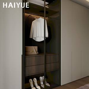 HAIYUE Nouveau modèle de conception Armoire moderne en métal et en bois Meubles de chambre à coucher Armoire portable Armoire moderne - Product Image 5