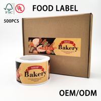 Étiquettes d'emballage alimentaire pour boulangerie, rouleaux d'étiquettes imperméables et résistantes à l'huile de qualité alimentaire, autocollants pour boîtes à desserts, autocollants avec logo pour étiquettes d'emballage