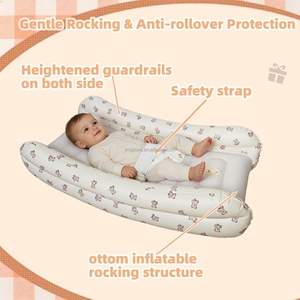 Lit de voyage gonflable pour tout-petits, pare-chocs de sécurité, chaise berçante, matelas pneumatique portable pour enfants et bébés, utilisation en hôtel, design minimaliste - Product Image 5