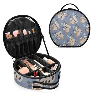 Fashion <b>Large</b> Size Custom Round <b>Cosmetic</b> <b>Bag</b> Handy Toiletry Travel Waterproof Zipper with Mirror Makeup <b>Bag</b> - Product Image 2