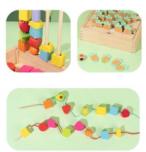 Jeu de mémoire Carotte 3-en-1 multifonctionnel Montessori en bois pour le tri des couleurs et l'empilage - Product Image 4