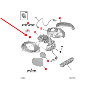 Rétroviseur extérieur de voiture OE 8149AW 8149AX pour <span class=keywords><strong>Peugeot</strong></span> 307 307SW Citroen - Product Image 2