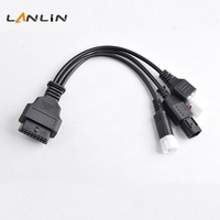 Câble noir OBD 1 à 3 pour moto, faisceau de diagnostic multi-ports OBD vers 3 broches, 4 broches, 4 broches nationales, 6 broches