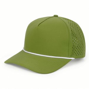 Casquette personnalisée en usine, perforée au laser, avec cordon, protection contre l'eau, casquette à 5 panneaux, casquette de golf imperméable avec cordon - Product Image 5