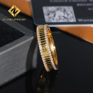 แหวนบุรุษประดับเพชรโมอิสชุบทอง925เงินอัญมณีชั้นดีดีไซน์ใหม่ - Product Image 3