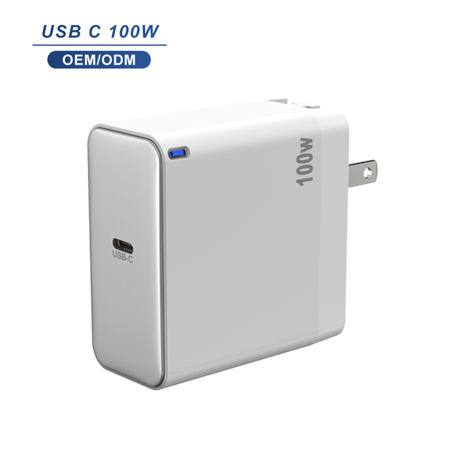 Full Certified 100W USB C Fast Desk Charger USB-A + USB-C LED Display Wall Charger UK EU US AU Plug Charging Adapter for Travel