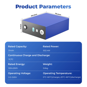 Литий-железо-фосфатный аккумулятор MB31 призматический, 314 Ач, 8000 циклов, 3.2В, перезаряжаемый, от -20°C до 55°C, для систем накопления энергии, электромобилей, солнечных батарей - Product Image 2