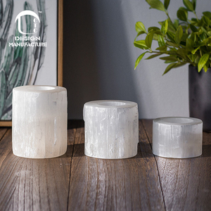 Producer Hot Sale White Natural Selenite Crystal Round 3 Size <strong>Tealight</strong> Candle <strong>Holder</strong> for Meditation - Product Image 3