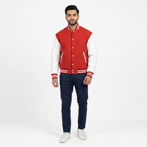 <b>Men's</b> Custom Patches Embroidery College Varsity <b>Baseball</b> <b>Jacket</b> Winter Outerwear Stand Letterman Style Breathable 100% Cotton - Product Image 1