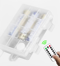 10 m, 80 luces con caja de batería remota impermeable de 8 funciones