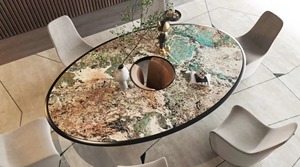 Amazonit màu xanh lá cây <span class=keywords><strong>Granite</strong></span> bàn ăn màu xanh lá cây <span class=keywords><strong>Granite</strong></span> Baxter bàn ăn màu xanh lá cây quartzit tabletops cho phòng ăn nhà - Product Image 2