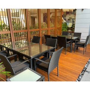 <span class=keywords><strong>PE</strong></span> mây cafe Bàn và ghế thiết lập cho nhà hàng ngoài trời đồ nội thất - Product Image 1