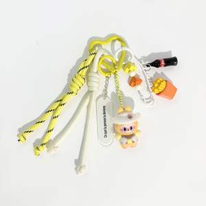 พวงกุญแจรูปหัวใจสไตล์เกาหลีพวงกุญแจน่ารักกระเป๋าเชือกถักห้อยโดพามินอุปกรณ์ห้อย<span class=keywords><strong>กระเป๋า</strong></span> Y2k จี้กระเป๋า - Product Image 3