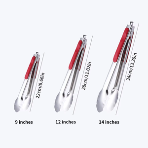 Premium Stainless Steel Kitchen <b>Tongs</b> with Silicone Handles - Ideal for BBQ, Salad & <b>Serving</b> - Product Image 2