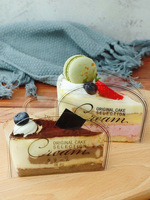 Boîte carrée à gâteau tiramisu boîte à gâteau pp