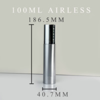 Flacon cosmétique sans air en plastique doré brossé personnalisé pour sérum et lotion, 50ml/100ml, avec pompe sans air, emballage sous vide