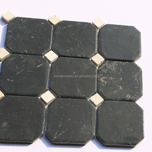 Carreaux de mosaïque octogonaux noirs en calcaire pour la décoration de sol <span class=keywords><strong>et</strong></span> de mur - Product Image 3