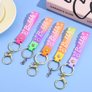 Gantungan Kunci Souvenir Custom Dengan Logo Nama Merek, Tali Pergelangan Tangan Karet Silikon Lembut, Band Gantungan Kunci PVC Transparan - Product Image 3