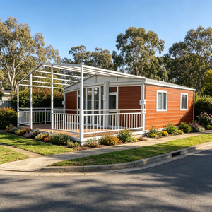 Maison modulaire préfabriquée moderne à 2 chambres, prête à être expédiée, avec cuisine, <span class=keywords><strong>salle</strong></span> <span class=keywords><strong>de</strong></span> <span class=keywords><strong>bain</strong></span> et terrasse, extensible, type conteneur - Product Image 1