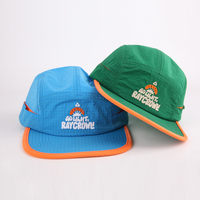 Casquette de camping sportive 5 panneaux réglable, légère et respirante, avec logo brodé personnalisé de haute qualité, idéale pour la pêche et la course en extérieur