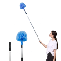Cepillos Telescópicos para Telarañas, Plumero de Mango Largo, Escoba para Techo con Mango Ajustable, Escoba para Limpiar el Techo