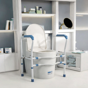 Elderly <strong>Mobility</strong> Aids Adjustable 150kg Capacity Powder Coated Bathroom Toilet Safety Rail Tool-free Rehabilitation Therapy - Product Image 6