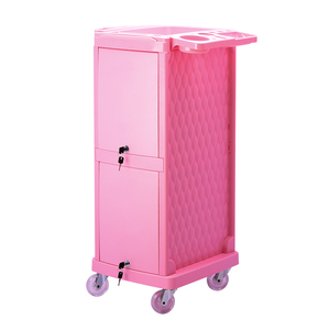 Vente en gros Chariot de salon de beauté rose Chariot de barbier à roulettes rose d'occasion pour cheveux élégants - Product Image 2