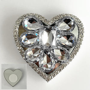 奢华设计师DIY心形钻石水晶合金大尺寸心形饰物垃圾箱鞋装饰平背配件 - Product Image 5