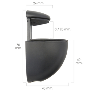 Staffa Regolabile per Mensola Pelican 1/20 mm. Nero (1 pezzo) - Product Image 2