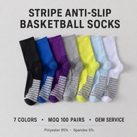 Nouveau modèle de chaussettes de basketball professionnelles tricotées, fourniture OEM, semelle en tissu éponge de qualité supérieure, rayées à la cheville, antidérapantes, épaisses, pour jeunes et adultes, automne