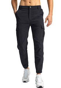 Pantalons de sport pour hommes, taille élastique, séchage rapide, légers, pantalons de sport, pantalons de survêtement d'extérieur avec poches zippées - Product Image 3