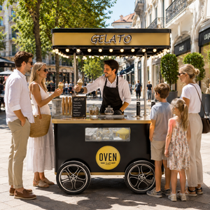 Carrito de Comida Ambulante Etodevice para Hamburguesas y Café, Carrito Comercial para Venta de Flores y Café - Product Image 1