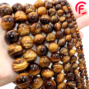 Venta al por Mayor de Cuentas Sueltas Redondas de Piedra Natural Ojo de Tigre, Ágata y <span class=keywords><strong>Cuarzo</strong></span> de 4/6/8/10/12 mm para Fabricación de Joyería, Pulseras y Collares DIY - Product Image 1