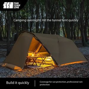 TANXIANZHE Tente tunnel 2025 nouvelle tente de Camping en plein air Anti pluie une chambre deux salon tente <span class=keywords><strong>tout</strong></span> compris - Product Image 3