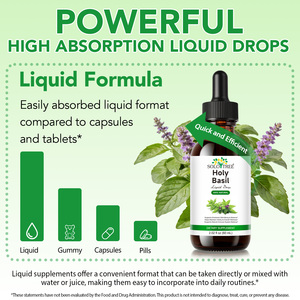 SOLOTREE Integratore Liquido Vegano Senza Alcool con Estratto di Tulsi (Basilico Sacro) a Marchio Privato per Calma, Concentrazione e Supporto Immunitario - Product Image 3