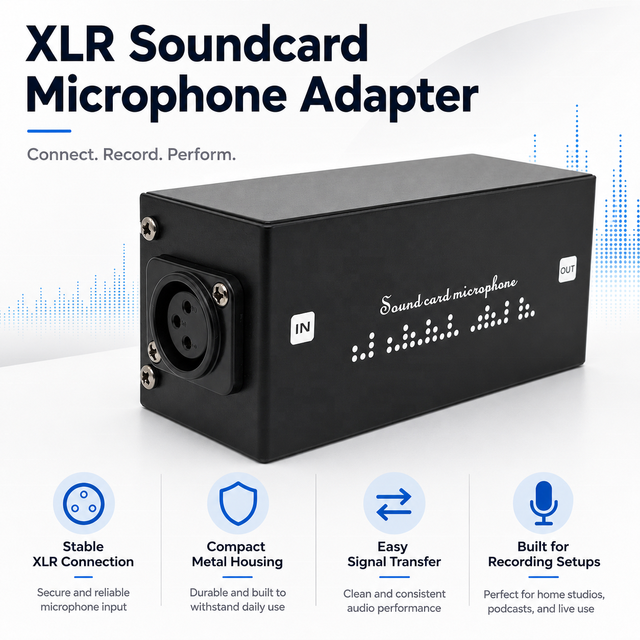 Microphone preamplifier 48V phantom power supply, Microphone Audio Amplifier, XLR Sound card Microphone Adapter
