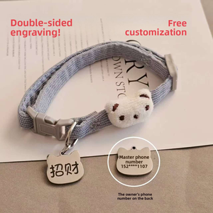 Özel kazınmış <span class=keywords><strong>Pet</strong></span> tabela ayarlanabilir boyutu zarif köpek tasması küçük orta evcil hayvanlar için - Product Image 2