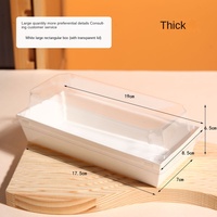 Boîtes alimentaires jetables carrées blanches/kraft pour sandwichs, gâteaux, pâtisseries, charcuterie, avec revêtement UV et couvercles transparents sécurisés