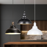 Lampu Gantung Industrial Modern Farmhouse dengan Kap Besi LED, Dapat Diredupkan, Dapat Disesuaikan, Pemasangan Mudah, Perlengkapan Lampu Plafon Gantung