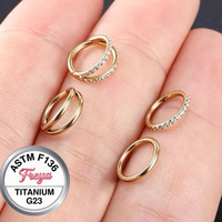 Anneau de piercing pour le nez en titane ASTM F136 poli miroir, clicker de septum G23, hypoallergénique, pour l'oreille, Daith, Helix, bijoux de corps