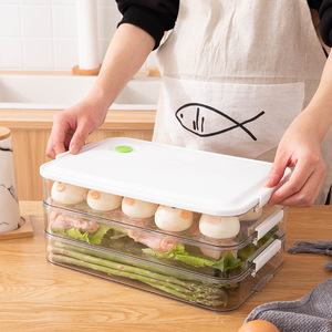 WS230 gran oferta caja de almacenamiento de nevera transparente de cuatro capas caja de almacenamiento de grado alimenticio PET organizador de refrigerador de alimentos vegetales - Product Image 3