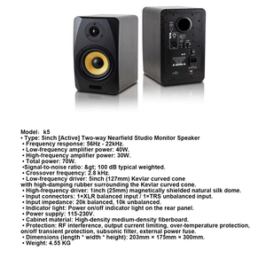 XTUGA M5/M8 Altavoz <span class=keywords><strong>de</strong></span> Monitor Activo Profesional Multifunción 5.3 BT Neodimio Audio <span class=keywords><strong>de</strong></span> Alta Resolución Monitor <span class=keywords><strong>de</strong></span> <span class=keywords><strong>Estudio</strong></span> <span class=keywords><strong>de</strong></span> <span class=keywords><strong>Campo</strong></span> <span class=keywords><strong>Cercano</strong></span> <span class=keywords><strong>de</strong></span> 2 Vías 70W - Product Image 5